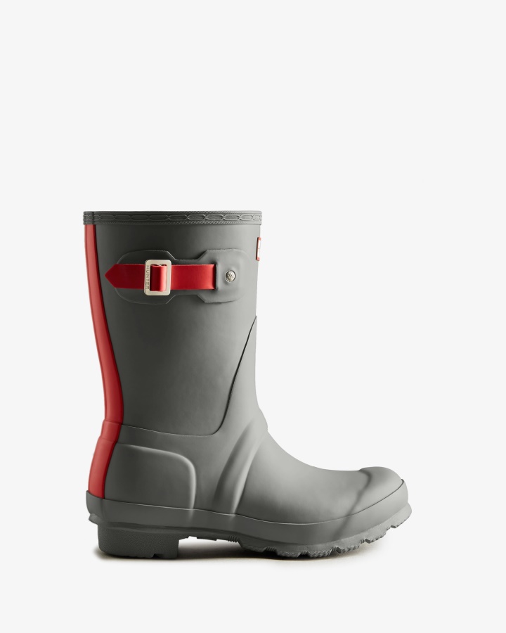 Botas De Lluvia Cortas Con Aislamiento Para Mujer Hunter Tundra Grey-red Chill