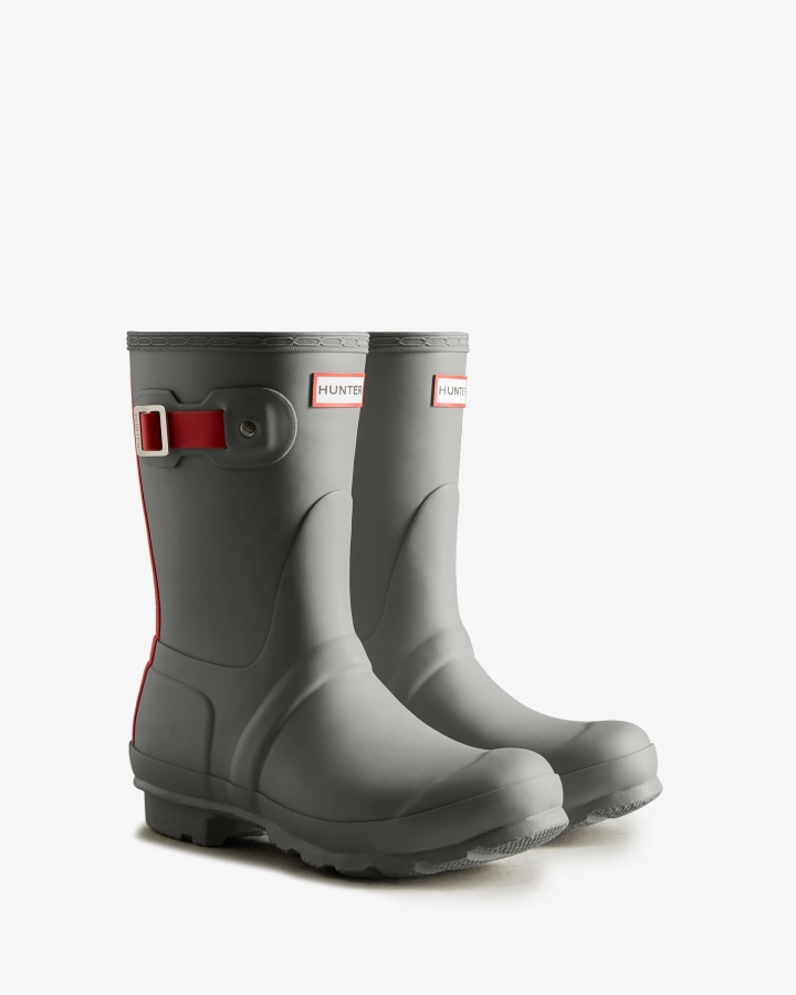 Botas De Lluvia Cortas Con Aislamiento Para Mujer Hunter Tundra Grey-red Chill