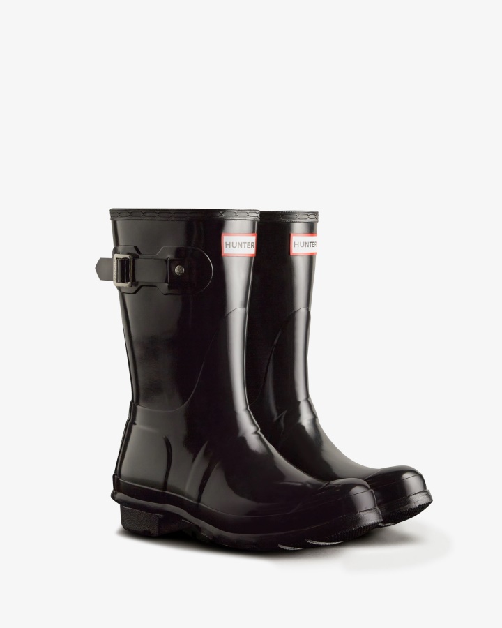 Botas De Lluvia Cortas Gloss Originales Para Mujer Hunter Negras