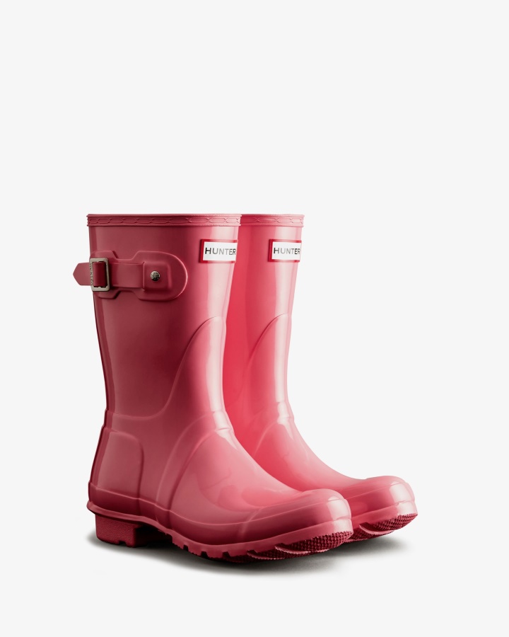 Botas De Lluvia Cortas Gloss Originales Para Mujer Hunter Pink Shiver