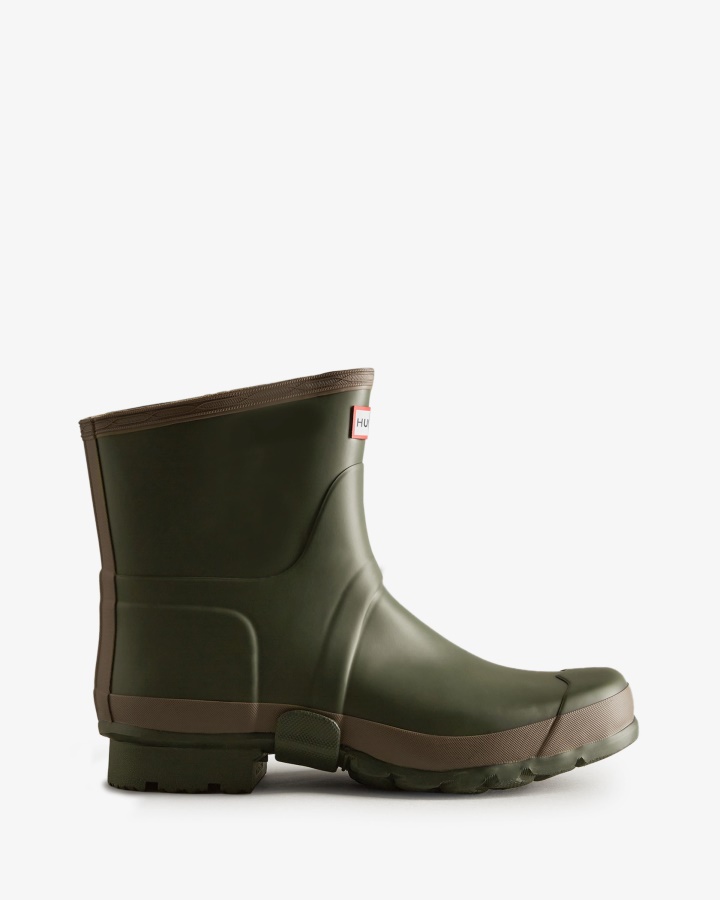 Botas De Lluvia Cortas Hunter Jardinero Para Hombre Dark Olive-clay