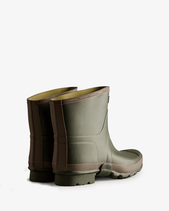 Botas De Lluvia Cortas Hunter Jardinero Para Hombre Dark Olive-clay