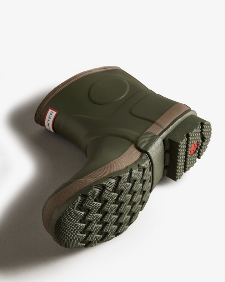 Botas De Lluvia Cortas Hunter Jardinero Para Hombre Dark Olive-clay