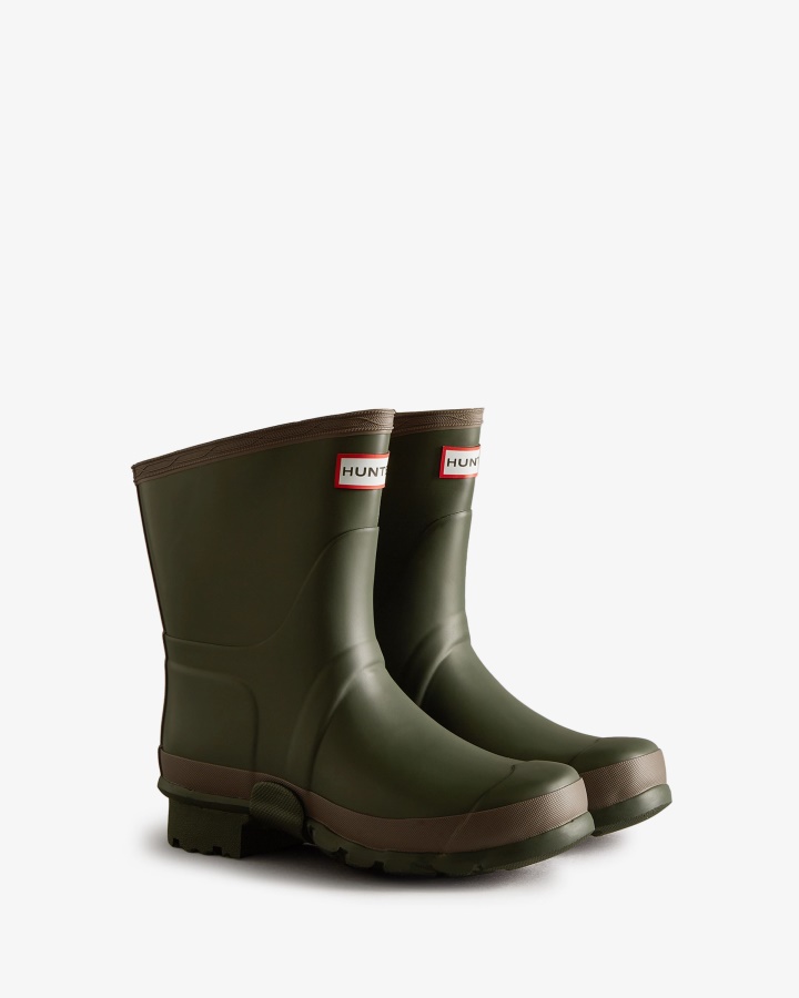 Botas De Lluvia Cortas Jardinero Para Mujer Hunter Dark Olive-clay