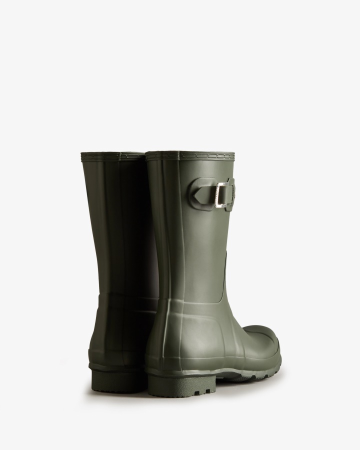 Botas De Lluvia Cortas Originales Para Hombre Hunter Verde Oliva Oscuro
