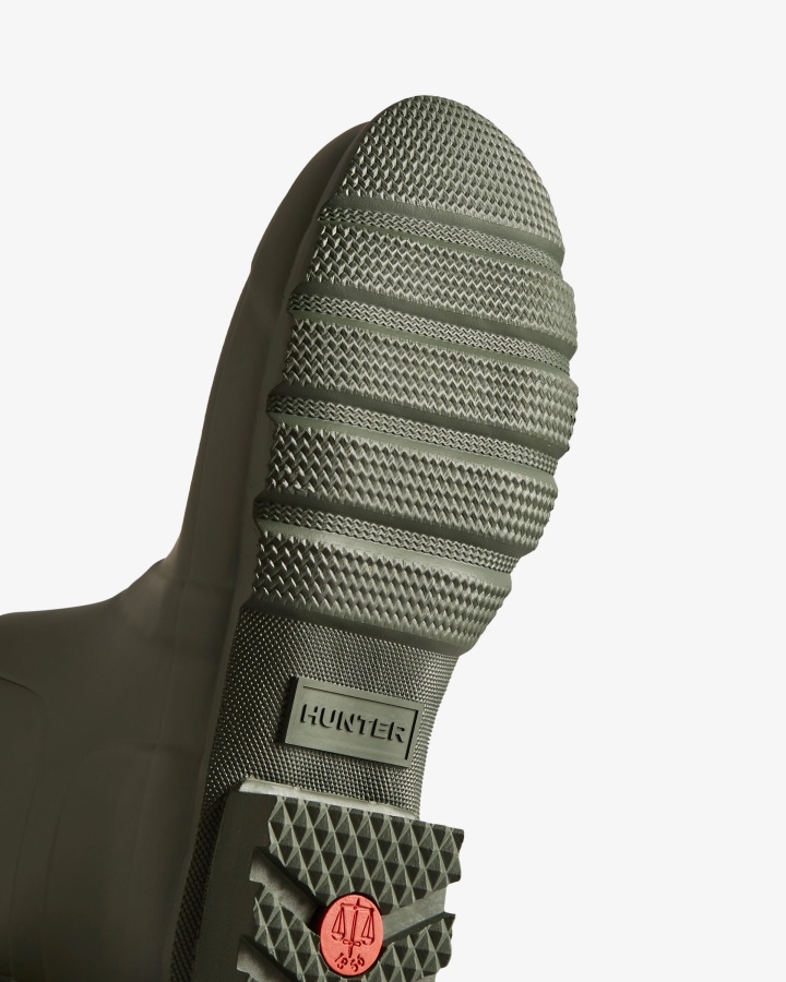 Botas De Lluvia Cortas Originales Para Hombre Hunter Verde Oliva Oscuro