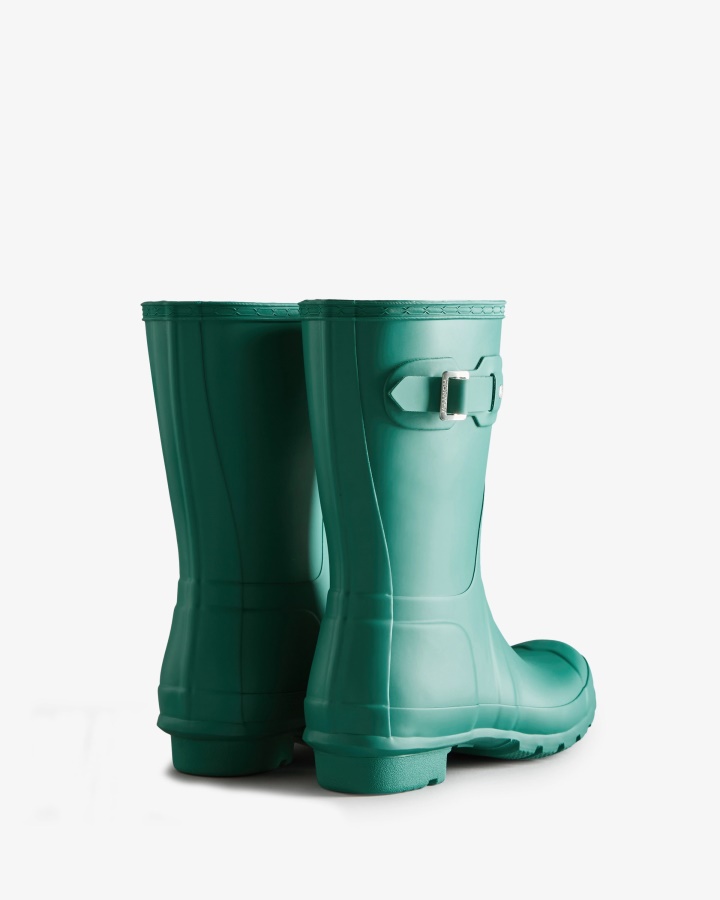 Botas De Lluvia Cortas Originales Para Mujer Hunter Verde Azulado Thaw