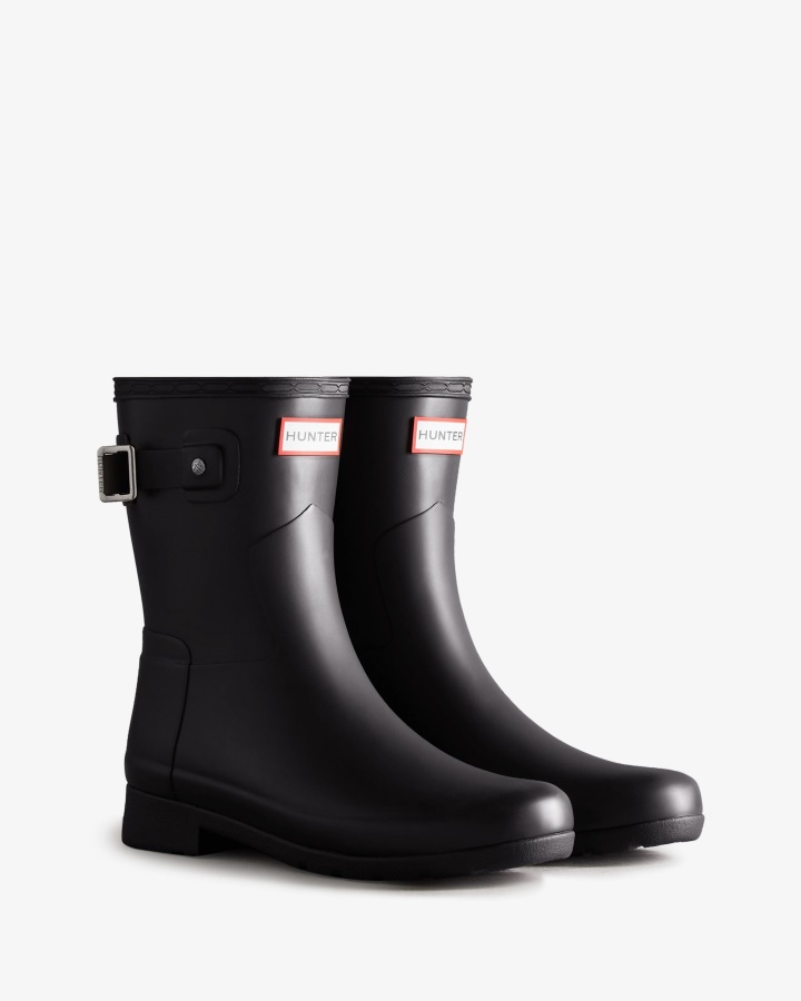 Botas De Lluvia Cortas Slim Fit Para Mujer Hunter Negras