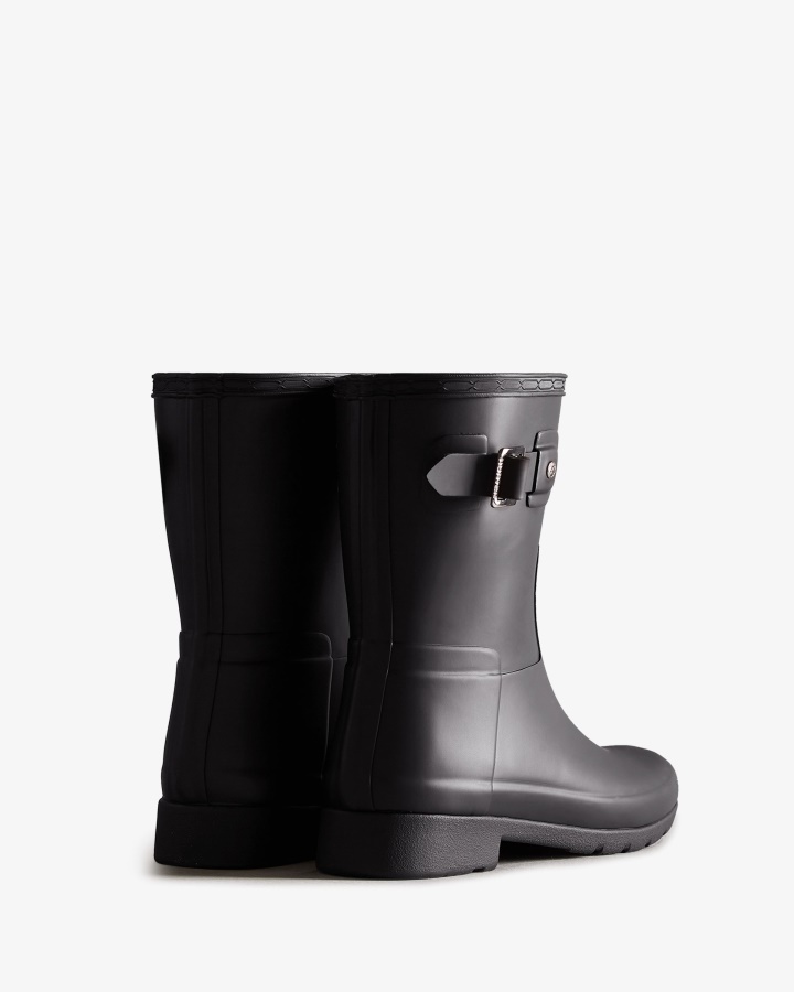 Botas De Lluvia Cortas Slim Fit Para Mujer Hunter Negras