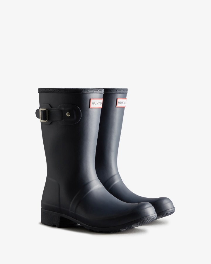 Botas De Lluvia Cortas Y Plegables Para Mujer Hunter Tour Azul Marino