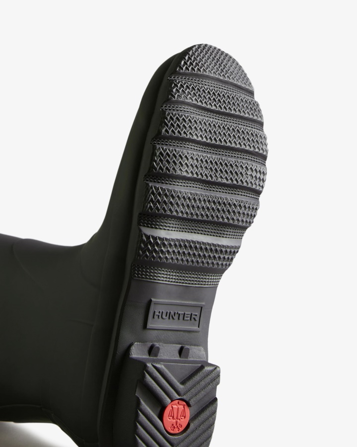 Botas De Lluvia De Mujer Hunter Con Espalda Alta Ajustables En Dos Tonos Negro Hielo-negro