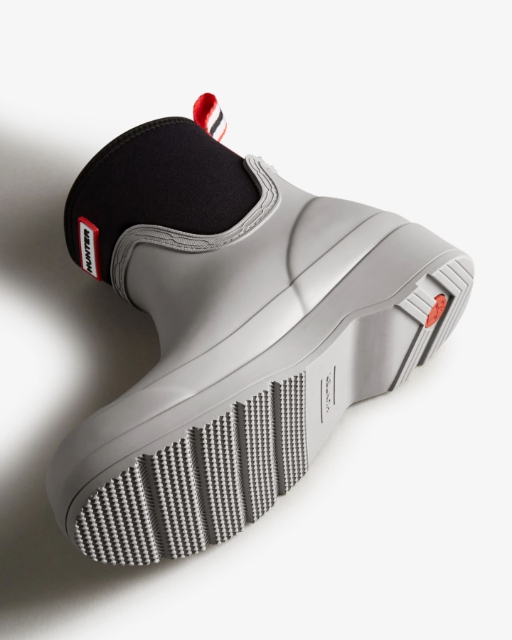 Botas De Lluvia De Neopreno Hunter Play Short Para Mujer Steall Gris Claro