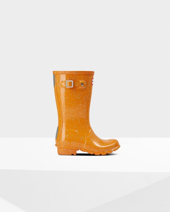 Botas De Lluvia Hunter Big Kids (5-11 Años) Con Brillo Gigante Naranja ámbar Creek