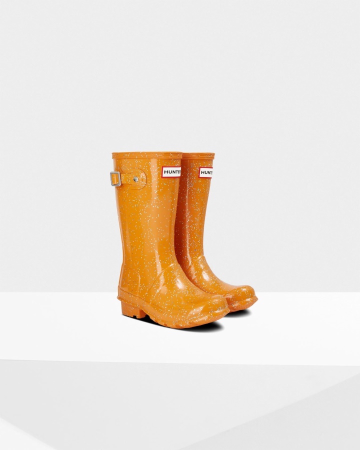 Botas De Lluvia Hunter Big Kids (5-11 Años) Con Brillo Gigante Naranja ámbar Creek