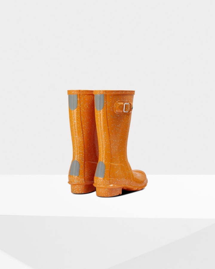 Botas De Lluvia Hunter Big Kids (5-11 Años) Con Brillo Gigante Naranja ámbar Creek