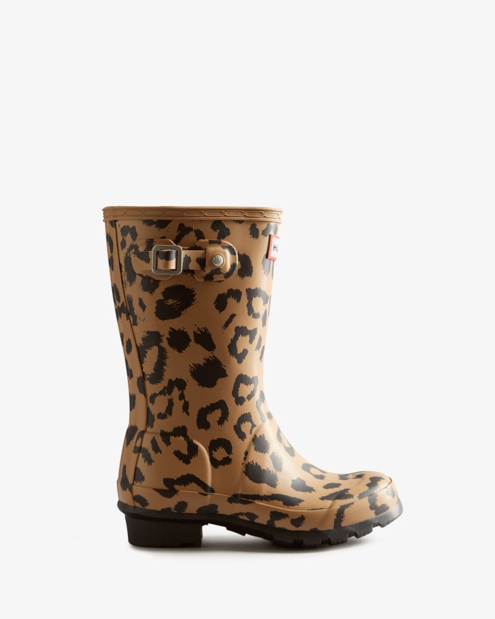 Botas De Lluvia Hunter Big Kids (5-11 Años) Con Estampado De Leopardo Híbrido Marrón Rojizo