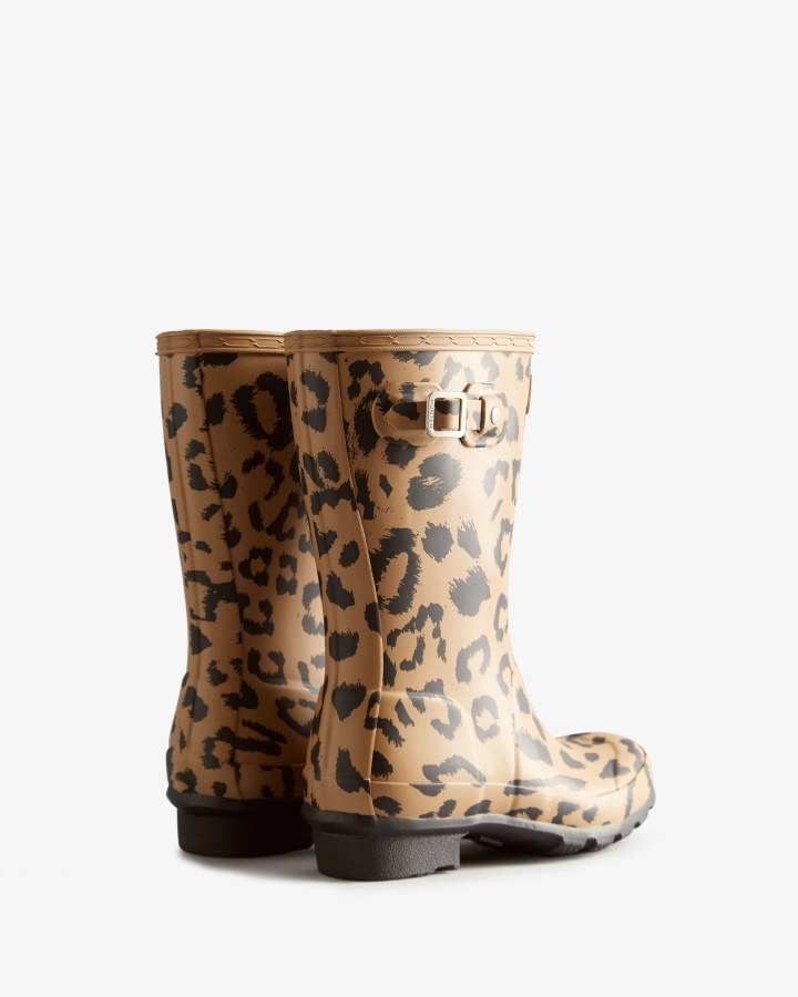 Botas De Lluvia Hunter Big Kids (5-11 Años) Con Estampado De Leopardo Híbrido Marrón Rojizo