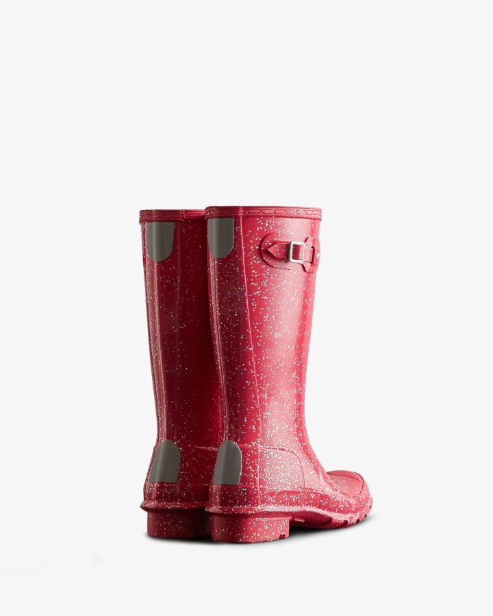 Botas De Lluvia Hunter Big Kids (5-11 Años) Con Purpurina Rosa De Segunda Mano