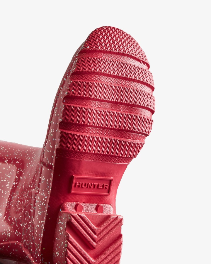 Botas De Lluvia Hunter Big Kids (5-11 Años) Con Purpurina Rosa De Segunda Mano