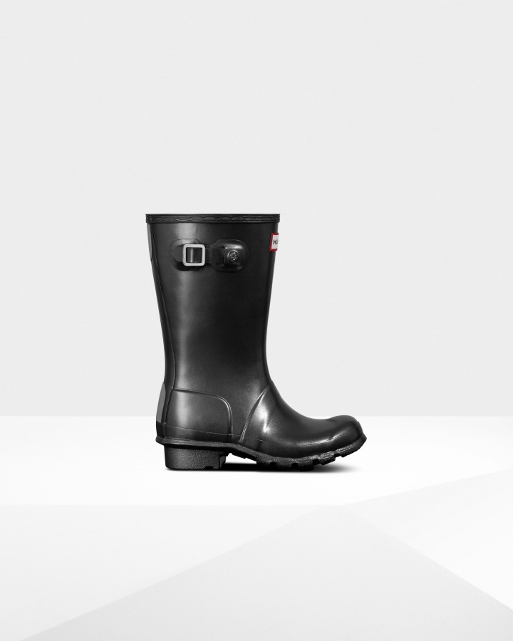 Botas De Lluvia Hunter Big Kids (5-11 Años) Perladas Negras