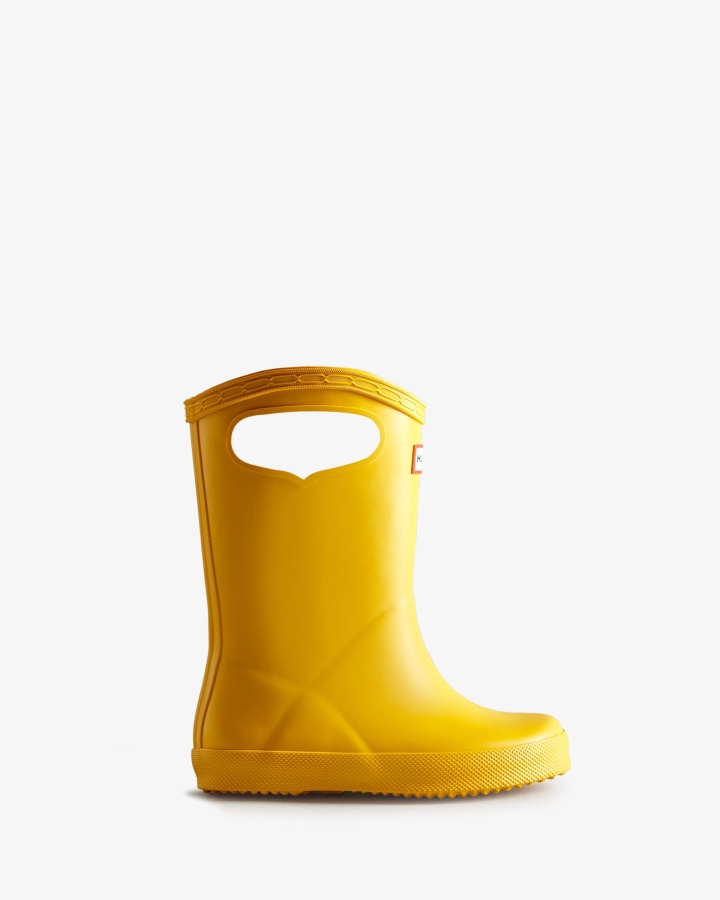 Botas De Lluvia Hunter Kids First (18 Meses-8 Años) Con Asa Amarilla