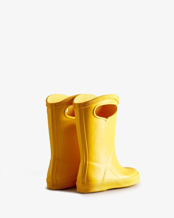 Botas De Lluvia Hunter Kids First (18 Meses-8 Años) Con Asa Amarilla