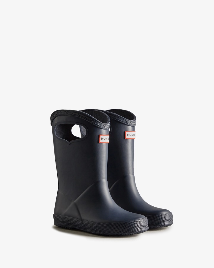 Botas De Lluvia Hunter Kids First (18 Meses-8 Años) Con Asa Azul Marino
