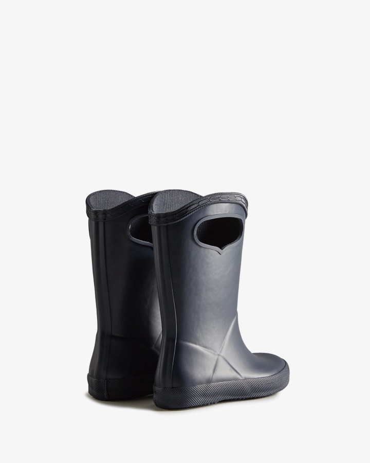 Botas De Lluvia Hunter Kids First (18 Meses-8 Años) Con Asa Azul Marino