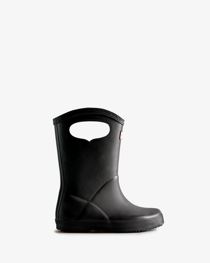 Botas De Lluvia Hunter Kids First (18 Meses-8 Años) Con Asa Negra