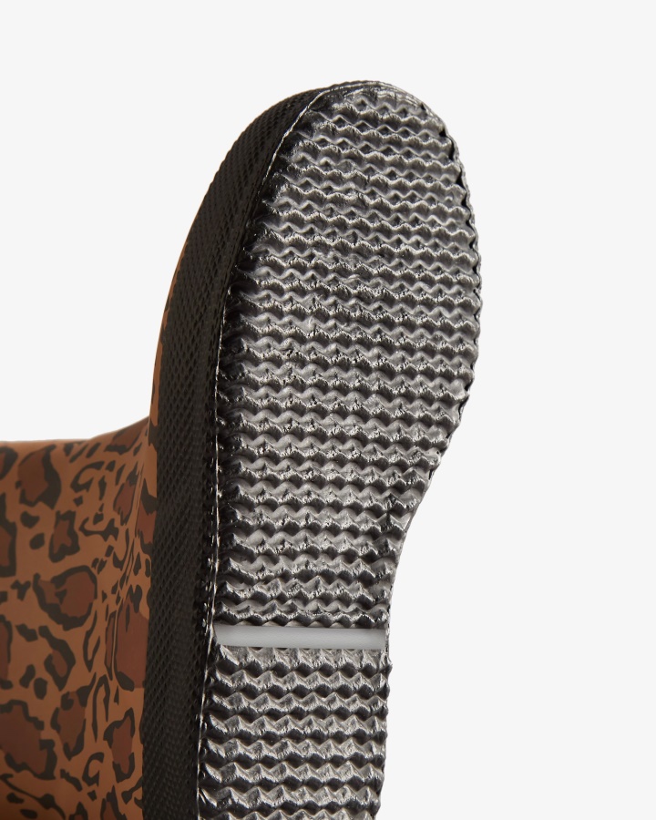 Botas De Lluvia Hunter Kids First (18 Meses-8 Años) Con Estampado De Leopardo Rich Tan-saddle-black