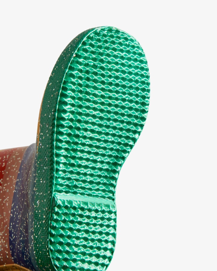 Botas De Lluvia Hunter Kids First (18 Meses-8 Años) Con Purpurina Arcoíris Multicolor Brillante