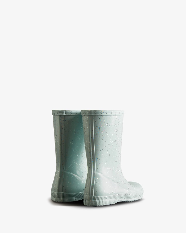 Botas De Lluvia Hunter Kids First (18 Meses-8 Años) Con Purpurina Gigante Azul Suave