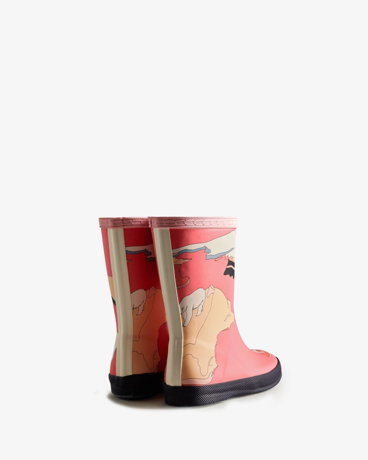 Botas De Lluvia Hunter Kids First (18 Meses-8 Años) Estampado Iceberg Iceberg Polaris Rosa