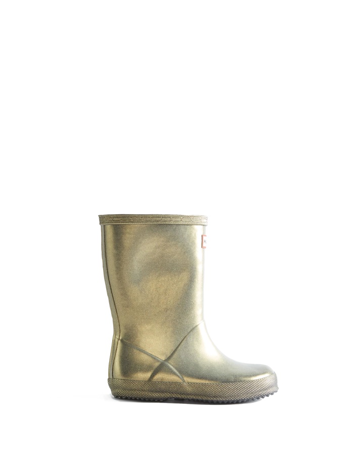 Botas De Lluvia Hunter Kids First (18 Meses-8 Años) Nebula Dorado