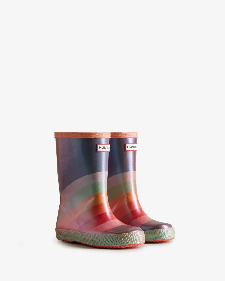 Botas De Lluvia Hunter Kids First (18 Meses-8 Años) Nebula Rainbow