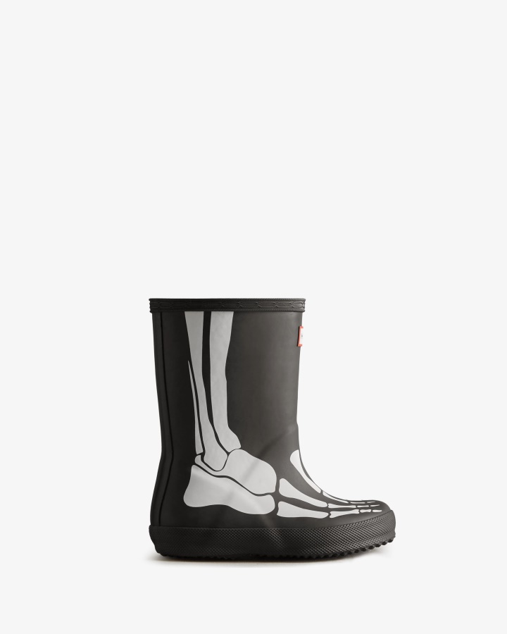 Botas De Lluvia Hunter Kids First (18 Meses-8 Años) Skeleton Negro