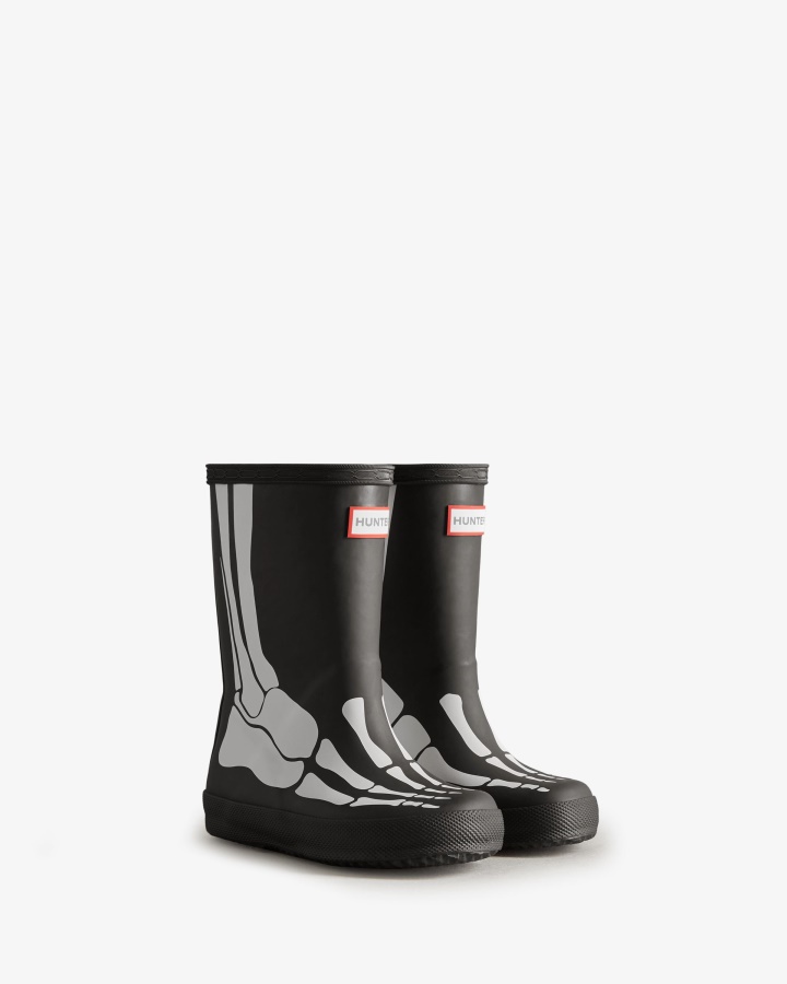 Botas De Lluvia Hunter Kids First (18 Meses-8 Años) Skeleton Negro
