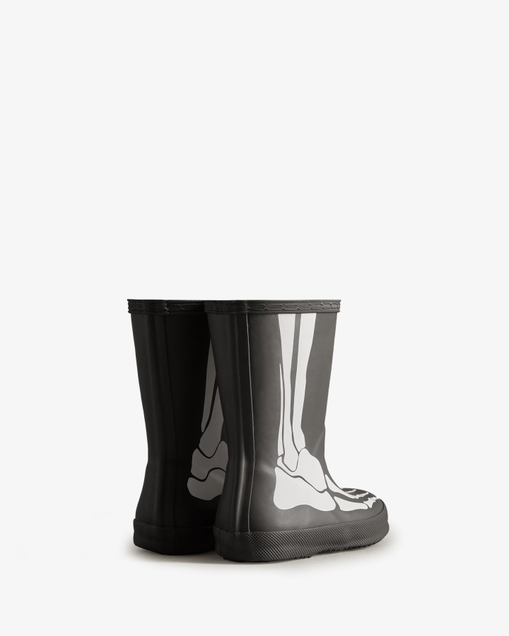 Botas De Lluvia Hunter Kids First (18 Meses-8 Años) Skeleton Negro