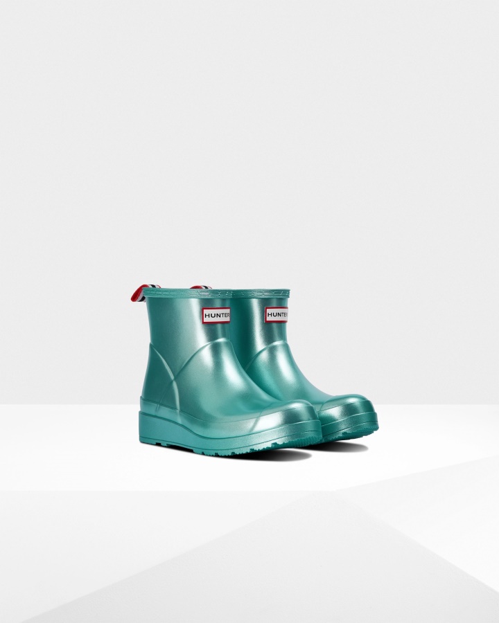 Botas De Lluvia Hunter Mujer Play Short Nebula Abeto Azul