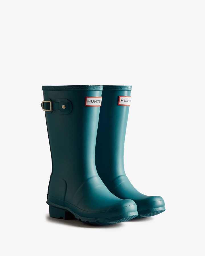 Botas De Lluvia Hunter Original Big Kids (5-11 Años) Azul Opalina