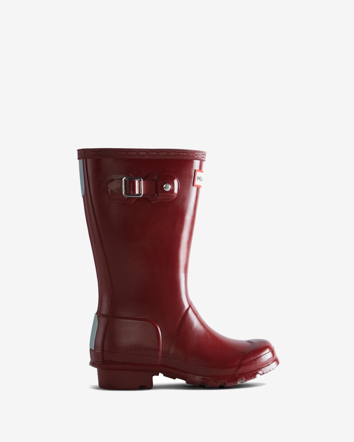 Botas De Lluvia Hunter Original Big Kids (5-11 Años) Gloss Rojo Otoño