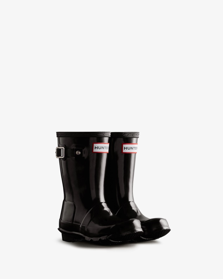 Botas De Lluvia Hunter Original Para Niños Pequeños (2-6 Años) Color Negro Brillante
