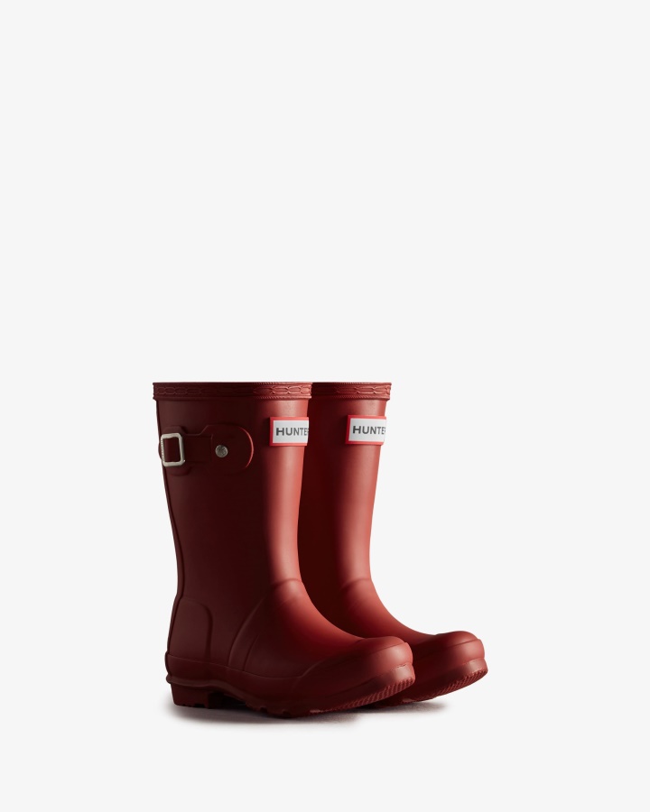 Botas De Lluvia Hunter Originales Para Niños Pequeños (2-6 Años) Rojo Militar