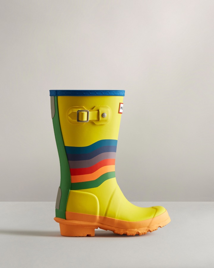 Botas De Lluvia Hunter Para Niños Grandes (5-11 Años) Con Movimiento Arcoíris Multicolor