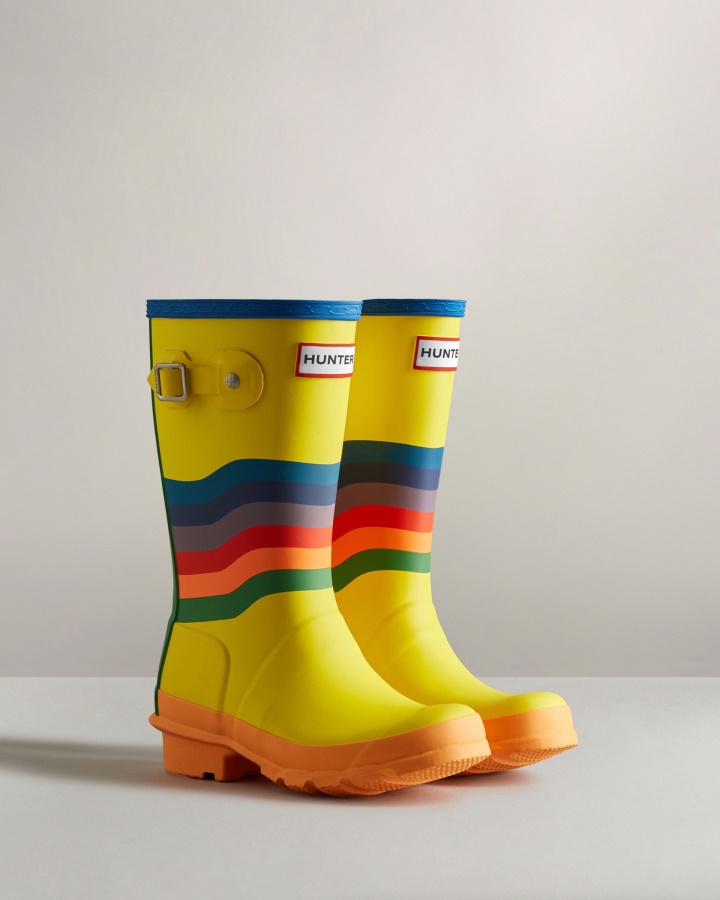 Botas De Lluvia Hunter Para Niños Grandes (5-11 Años) Con Movimiento Arcoíris Multicolor