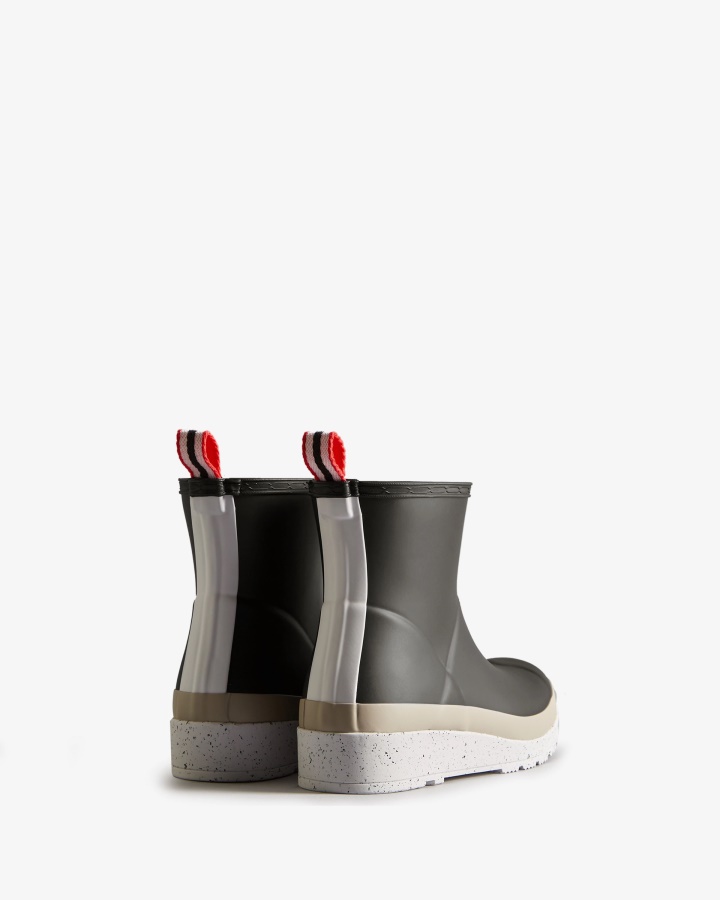 Botas De Lluvia Hunter Play Short Speckle Para Mujer Negro-steall Gris-spurrey