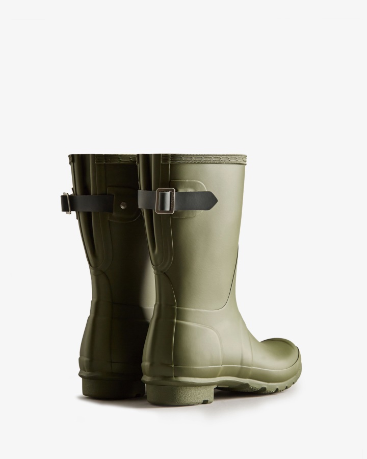 Botas De Lluvia Mujer Hunter Corta Espalda Ajustable Ismarken Oliva-ártico Verde Musgo
