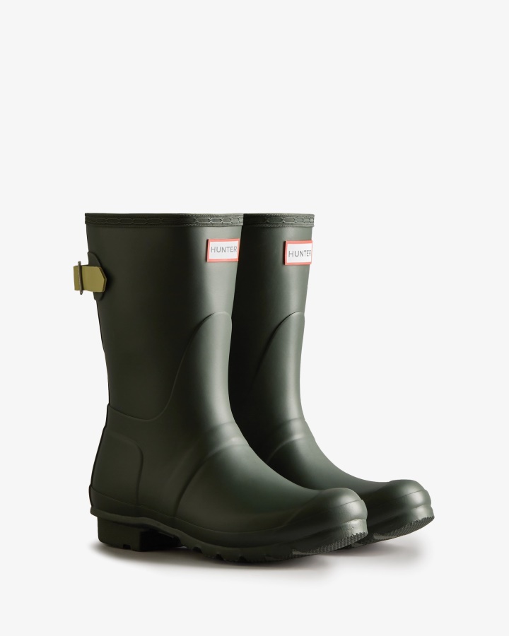 Botas De Lluvia Mujer Hunter Corta Espalda Ajustable Maa Green-wild Green