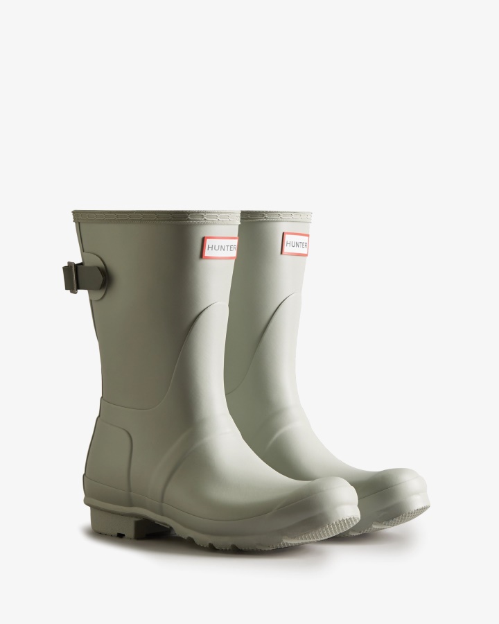 Botas De Lluvia Mujer Hunter Espalda Corta Ajustables Gris Hielo-gris Urbano
