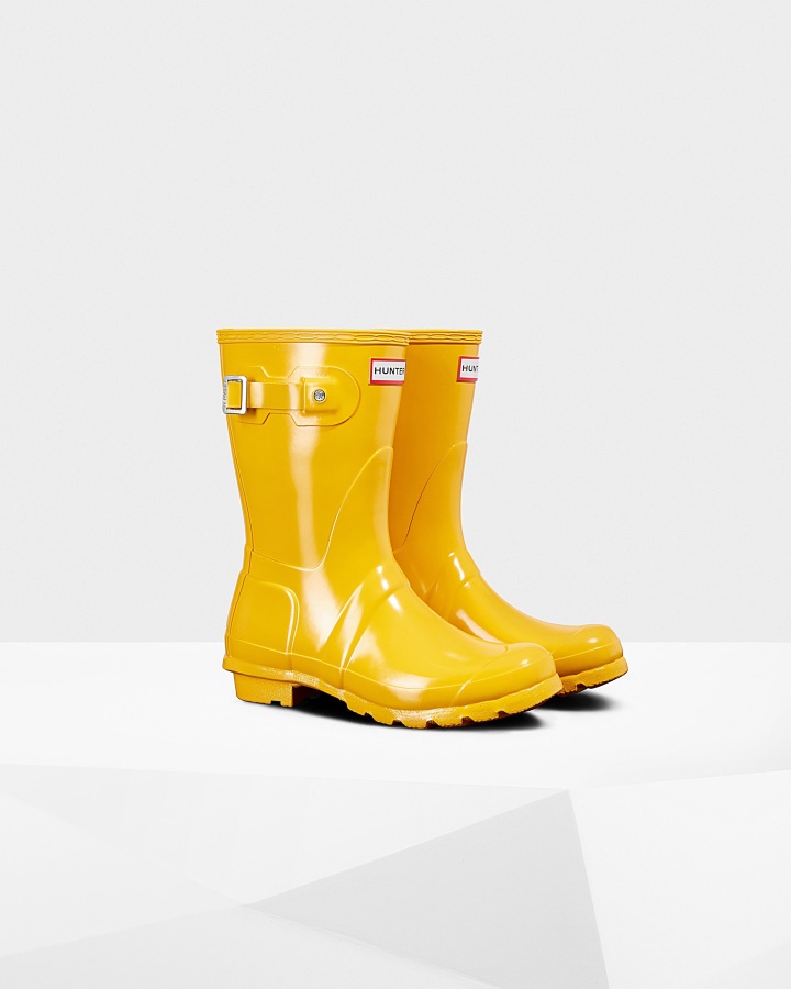 Botas De Lluvia Mujer Hunter Original Short Gloss Amarillo